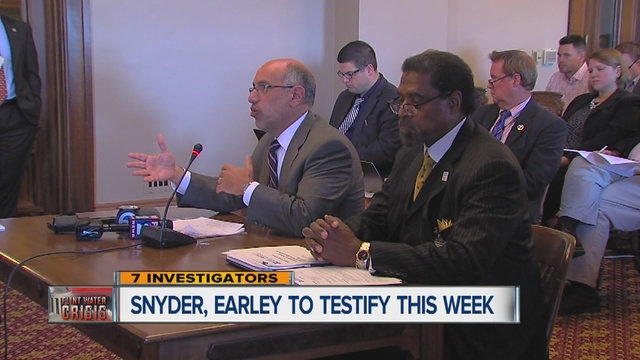 Governor Rick Snyder and former Flint Emergency Manager Darnell Earley are set testify in the Flint water crisis.                      WXYZ