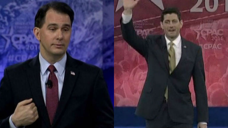 Governor Scott Walker and House Speaker Paul Ryan at the Conservative Political Action Convention