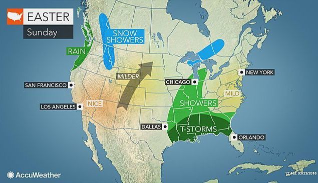 Here's how the Easter Sunday weather forecast is shaping