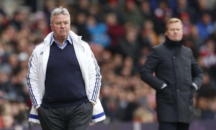 Football Soccer- Southampton v Chelsea- Barclays Premier League- St Mary's Stadium- 27/2/16 Southampton manager Ronald Koeman and Chelsea manager Guus Hiddink Action Images via Reuters  John Sibley Livepic