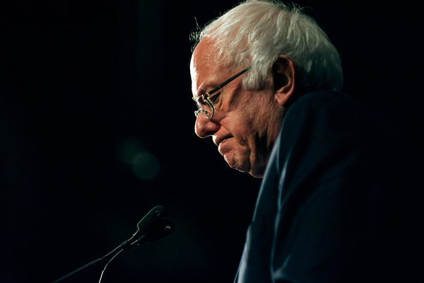 Democratic presidential candidate Sen. Bernie Sanders speaks to a crowd of supporters at the Minneapolis Convention Center