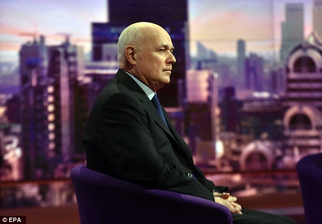 Iain Duncan Smith made a series of passionate attacks on the Government and on George Osborne during his appearance on the Andrew Marr show