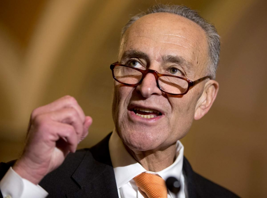 Sen. Charles Schumer D-N.Y. talks to media on Capitol Hill in Washington