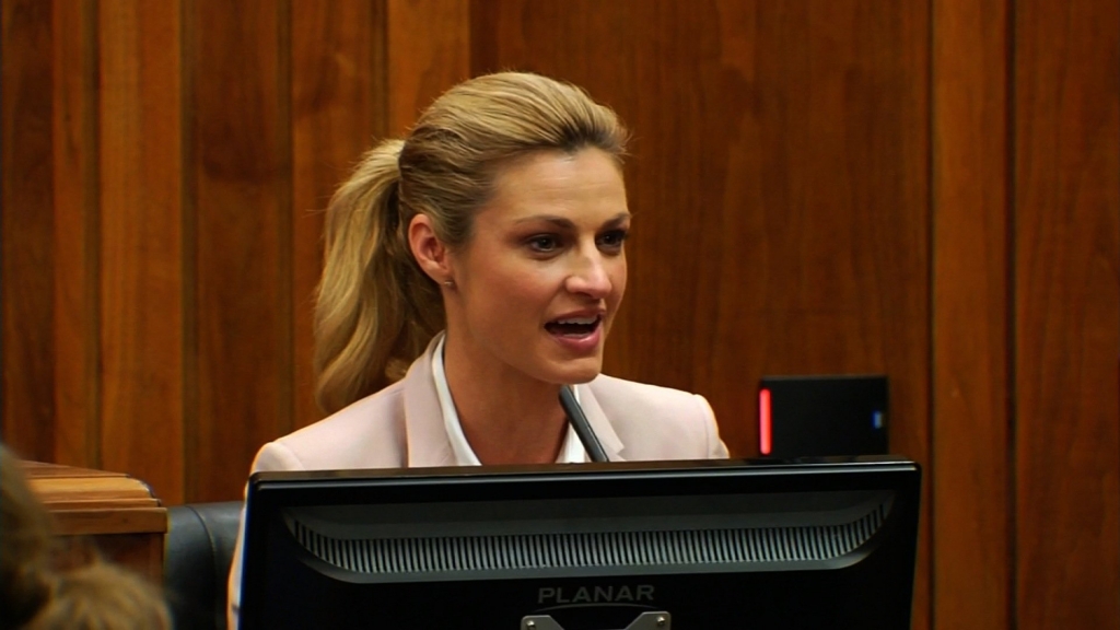 Sportscaster Erin Andrews said that doing interviews with athletes became difficult after a naked video of her shot through a peephole was posted on the Internet and went wildly viral