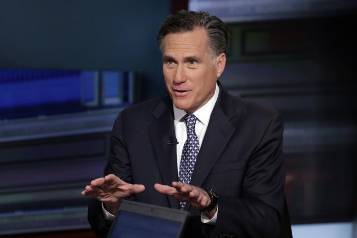 Mitt Romney is interviewed by Neil Cavuto during his'Cavuto Coast to Coast program on the Fox Business Network in New York Friday