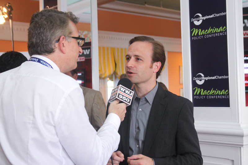 Lt. Governor Brian Calley with WWJ's Charlie Langton FILE