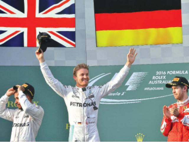 The German won his fourth straight Grand Prix and 15th overall after stringing together the final three races of 2015 to beat his Mercedes rival Hamilton by eight seconds