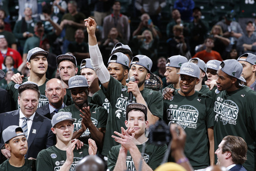 Michigan state celebrates Big Ten title