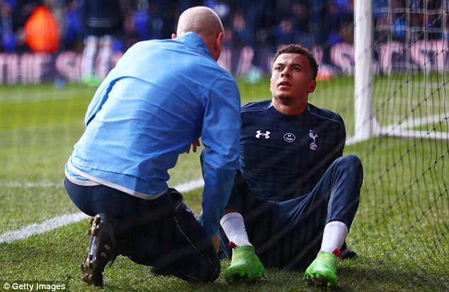 Midfielder Dele Alli required medical treatment prior to kick-off after kicking the ground during the warm-up