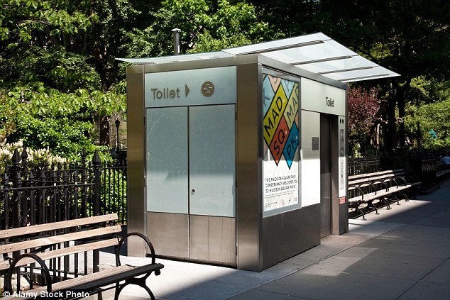 New York will now allow a person of any gender to choose whether to use a men's or women's bathroom or locker room in all municipal properties acceding to the demands of transgender advocates. Above are toilets at Madison Square Park