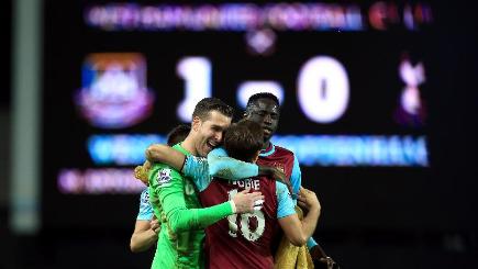 West Ham celebrated a famous win over rivals Tottenham at Upton Park