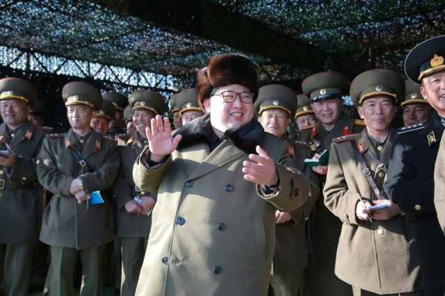 North Korean leader Kim Jong Un attends the KPA tank crew competition