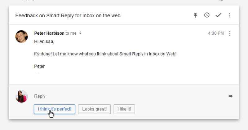 Inbox by Gmail finally gets Smart Reply on the Web