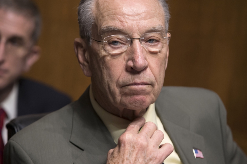 Senate Judiciary Committee Chairman Chuck Grassley R-Iowa whose panel is responsible for vetting judicial appointments waits for the start of a hearing shortly after President Barack Obama announced Judge Merrick Garland as his nominee to replace the