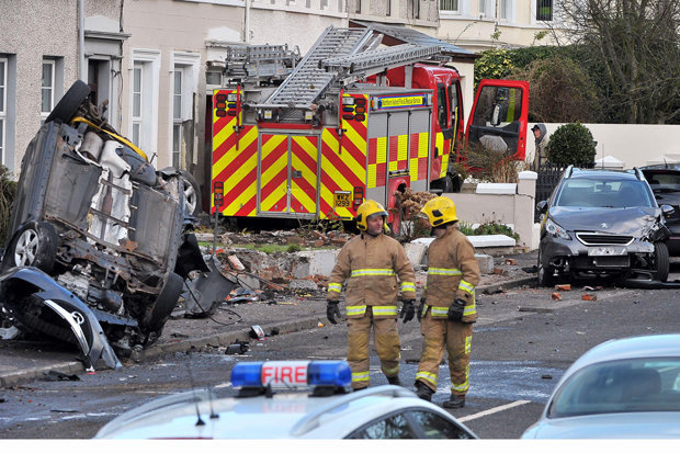 Stolen fire engine crashes into cars in Larne Northern Ireland