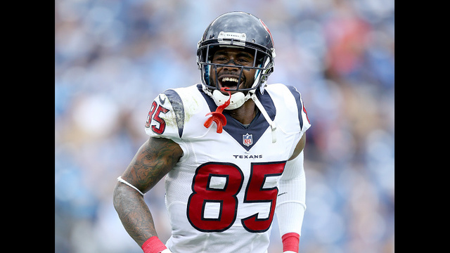 NASHVILLE TN- Nate Washington of the Houston Texans celebrates after scoring a touchdown against the Tennessee Titans at LP Field