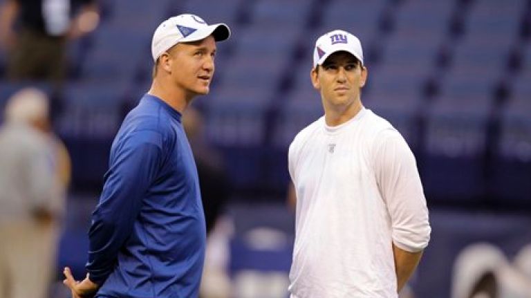 Peyton Manning left and his brother Eli Manning