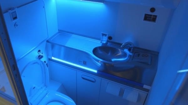 Boeing's self-cleaning lavatory kills germs with UV light after each use