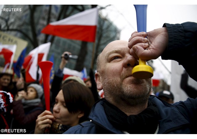 Protestors in Poland- REUTERS