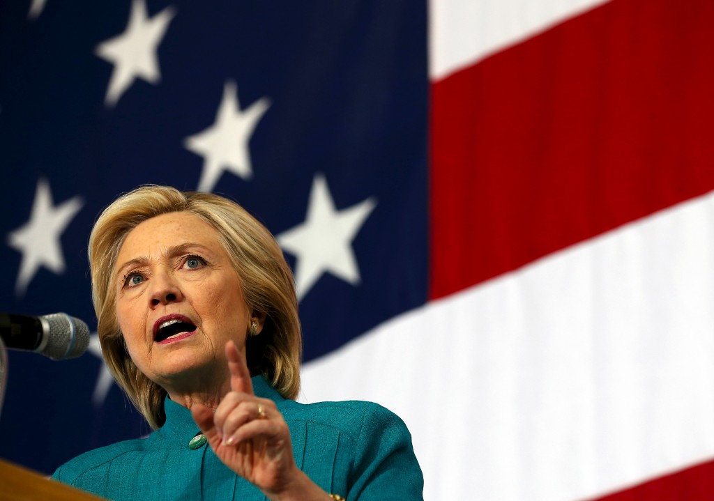 U.S. Democratic presidential candidate Hillary Clinton speaks at a campaign event in Des Moines Iowa United States