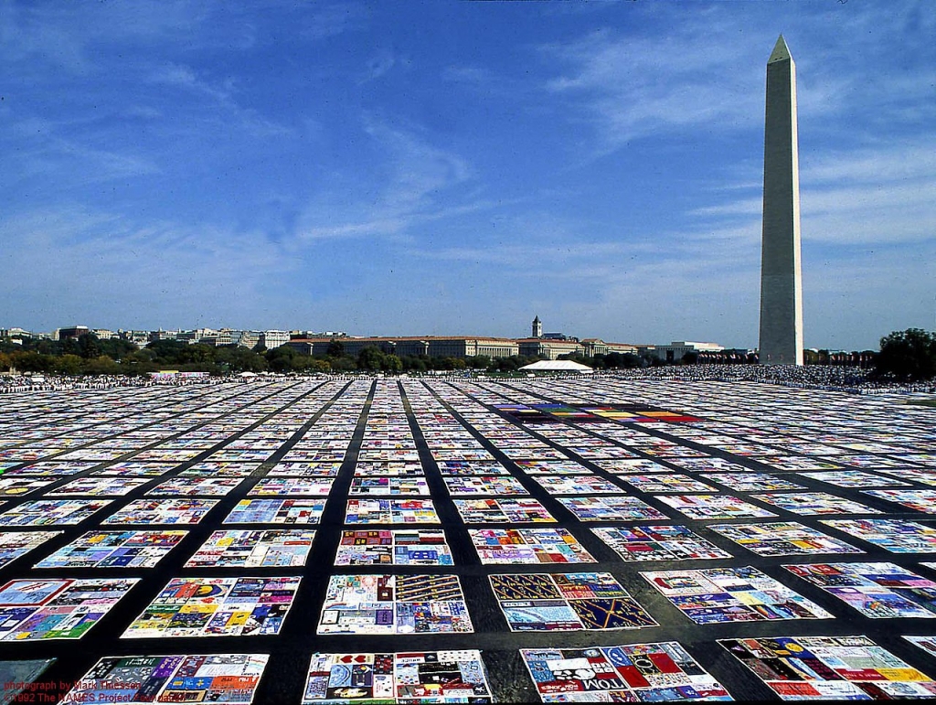 Reagan's AIDS legacy tens of thousands of deaths as represented by the AIDS Quilt