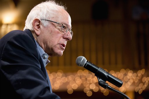 Democratic presidential candidate Sen. Bernie Sanders I-Vt. speaks the Fort Museum Opera House in Fort Dodge Iowa Tuesday Jan. 19 2016