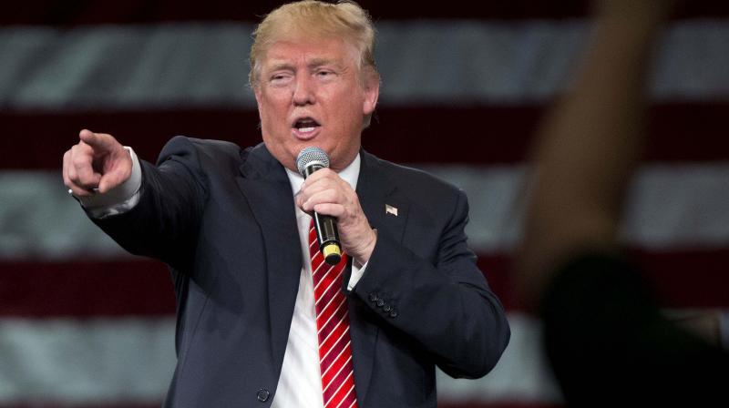 Republican presidential candidate Donald Trump speaks to his supporters at a campaign event in Tampa