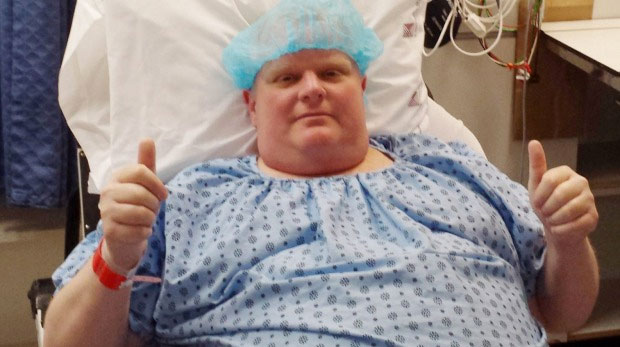 Rob Ford in hospital in May 2015