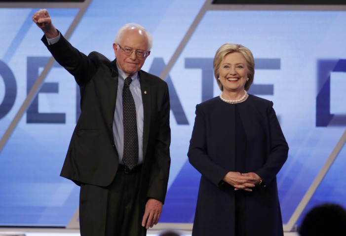 Clinton Sanders find common enemy at presidential debate Trump