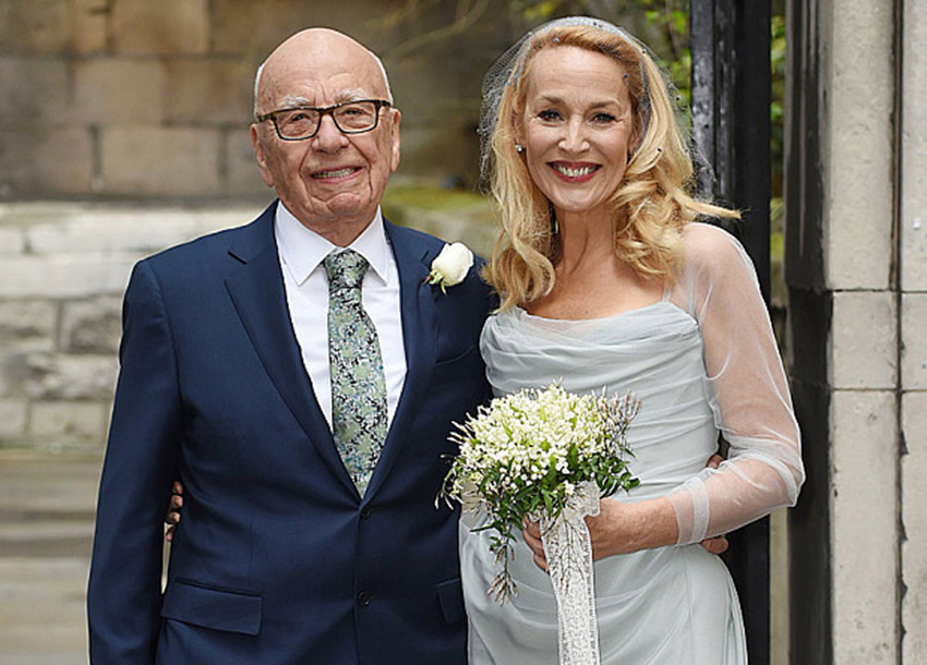 Rupert Murdoch wed former supermodel Jerry Hall in a low-key ceremony in central London