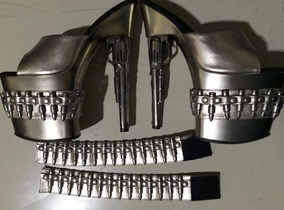 Transportation Security Administration shows a pair of gun-shaped stiletto heels at Baltimore Washington International Thurgood Marshall Airport in Maryland