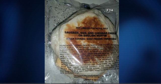 Breakfast sandwich from Starbucks being recalled