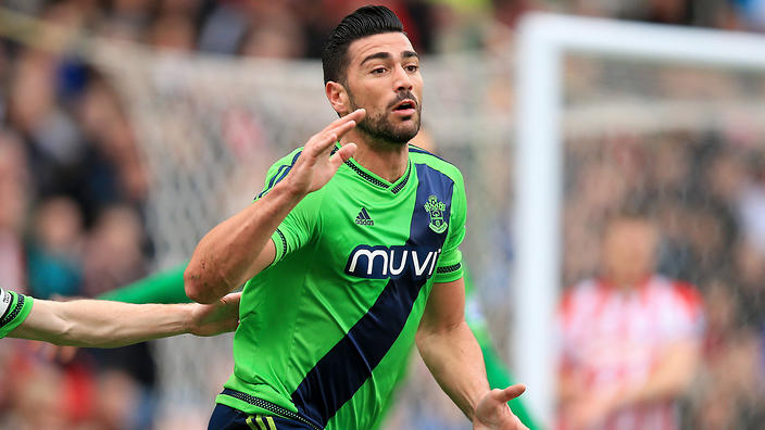 Southampton's Graziano Pelle celebrates scoring against Stoke. 
     
    
                   
     
     
           Show