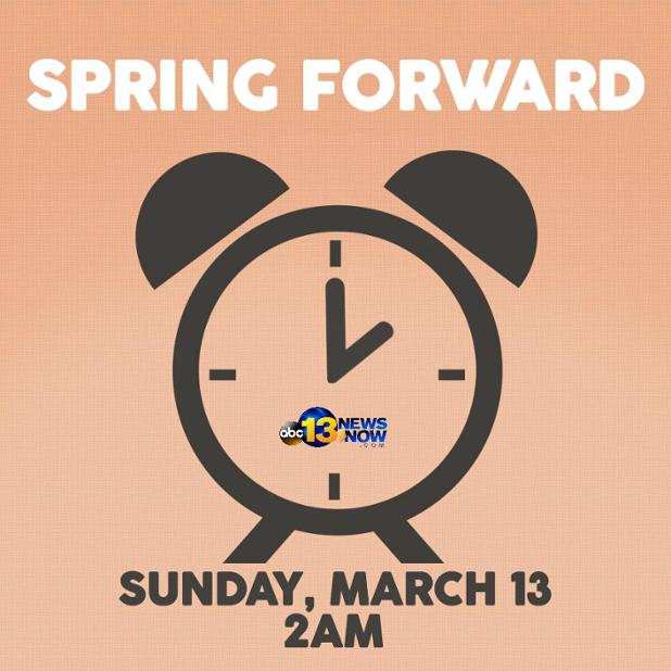 Spring Forward at 2 p.m. on Sunday March 13