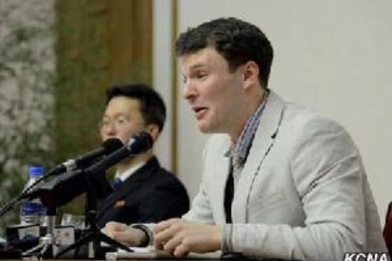 North Korea presents detained American to media