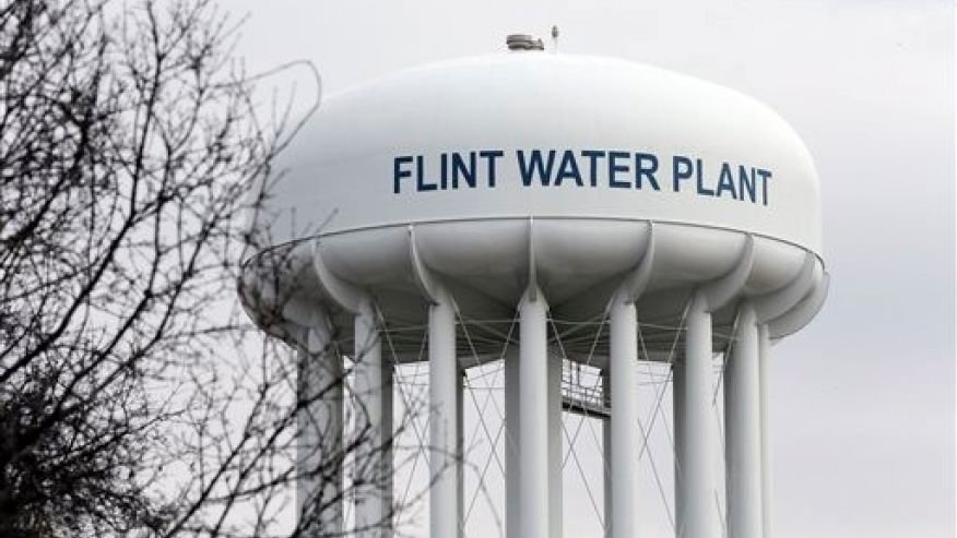 The Flint Water Plant tower in Flint Mich. is seen on Feb. 5 2016