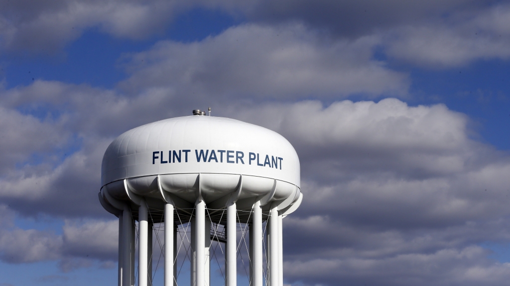 The Flint Water Plant water tower in Flint Mich