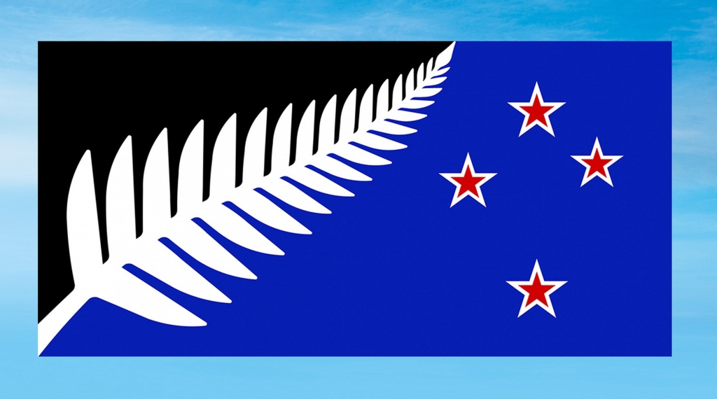 This undated illustration provided by the New Zealand government shows the design of a new flag featuring a native silver fern that has been picked as a possible replacement for the country's current flag featuring the British Union Jack. New Zealand