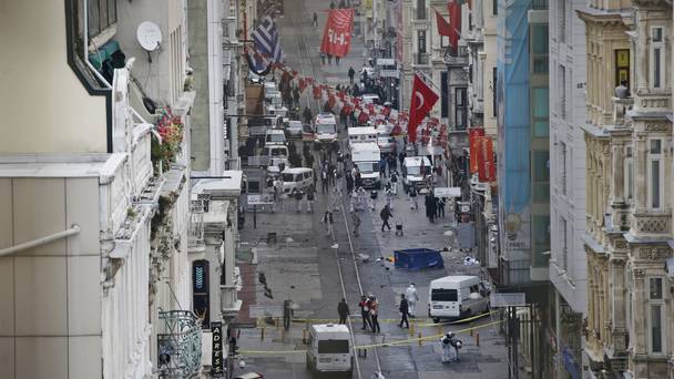 The scene of the explosion in Istanbul