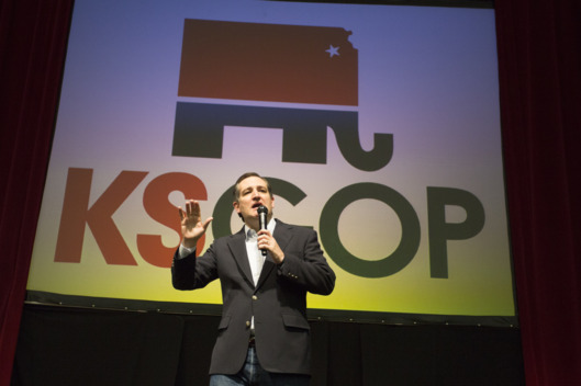 GOP Presidential Candidate Ted Cruz Campaigns In Kansas On Day Of State's Caucus