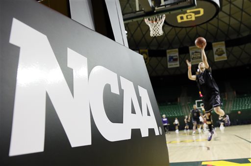 Northwestern players practice at the NCAA women's college basketball tournament Thursday