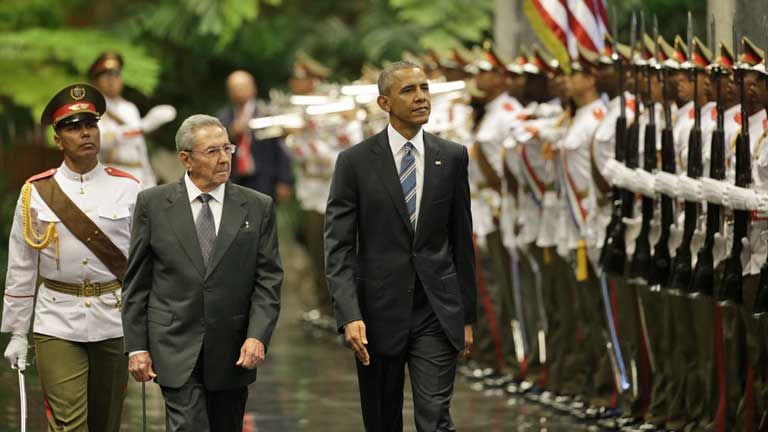 147;This is a new day,&#148 Obama said standing alongside Castro after their meeting at Havana's Palace of the Revolution