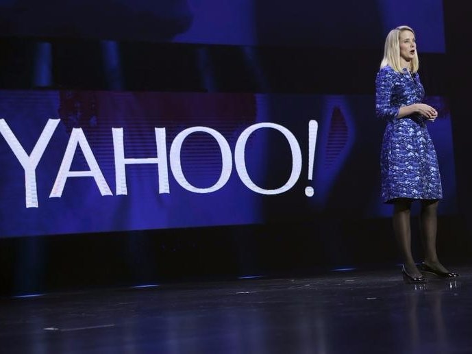 Yahoo CEO Marissa Mayer delivers her keynote address at the annual Consumer Electronics Show in Las Vegas Nevada in this