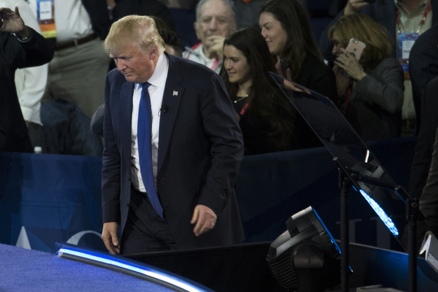 Republican presidential candidate Donald Trump arrives to speak at the 2016 American Israel Public Affairs Committee Policy Conference at the Verizon