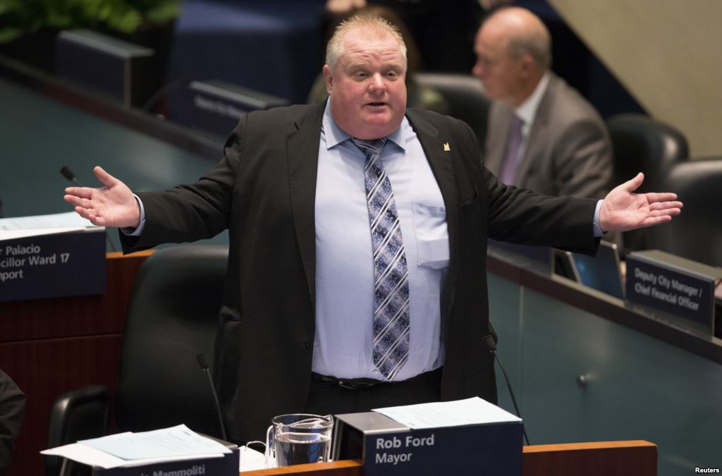 Toronto Mayor Rob Ford at City Hall in Toronto Nov. 13 2013