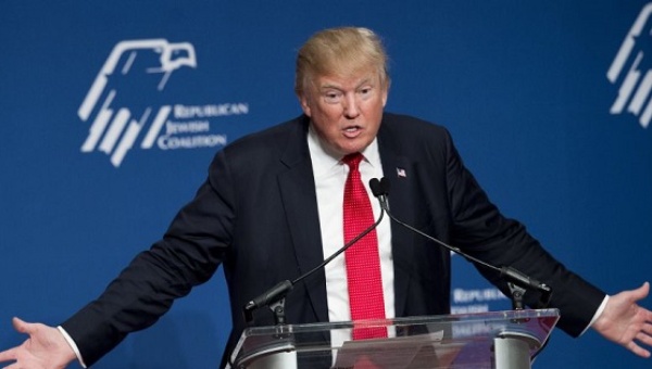 Republican Presidential hopeful Donald Trump speaks during the 2016 Republican Jewish Coalition Presidential Candidates Forum in Washington DC