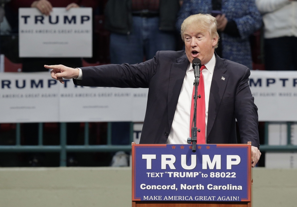 GOP 2016 Trump Republican presidential candidate Donald Trump speaks Tuesday at a news conference at the Trump National Golf Club in Jupiter Fla. Mr. Trump won primaries for the Republican Party Tuesday in Mississippi and Michigan