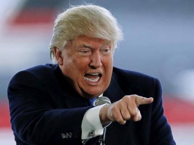 U.S. Republican presidential candidate Donald Trump speaks at a campaign rally in Bloomington Illinois