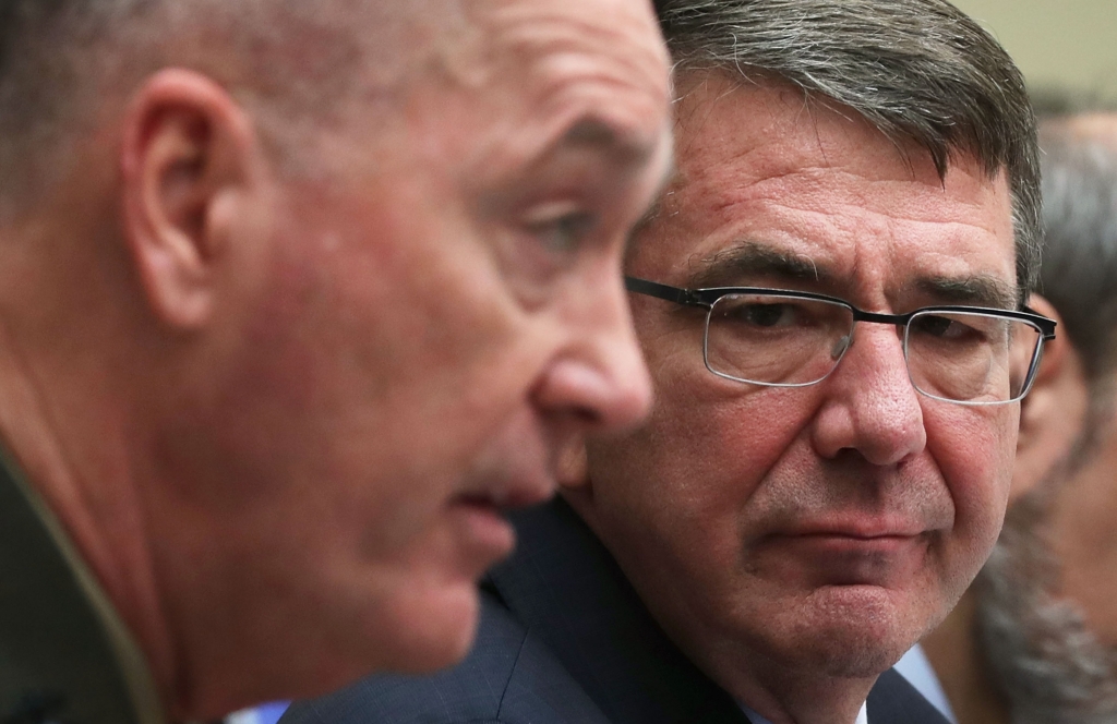 U.S. Secretary of Defense Ashton Carter and Chairman of Joint Chiefs of Staff General Joseph Dunford Jr