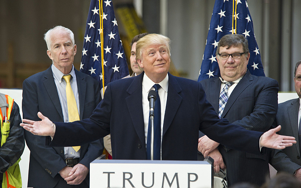 US Presidential Candidate Donald Trump speaks at a press conference at his new Washington DC Hotel